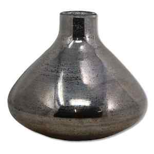 New ListingSilver Mercury Hand Blown Glass Vase 8