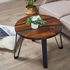 Resin Round Side Table Epoxy End Table Coffee Table Mid Century Modern Decor