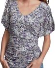 CAbi Floral Bat Winged Top Soft & Stretchy. Size Large EUC