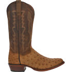 Dan Post Boots Gehrig Ostrich Round Toe Cowboy  Mens Brown Dress Boots DP3077
