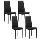 Set of 4 Dining Chairs with High Back Modern Leather Kitchen Chair Dining Room