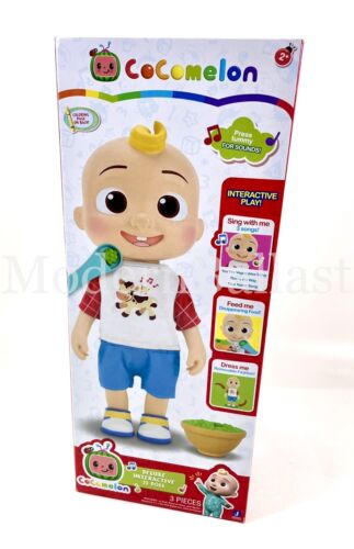 Cocomelon Deluxe Interactive Exclusive JJ Doll Feed Dress Sing Along Plush Toy
