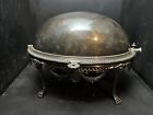 Antique Elkington & Co Silverplate Breakfast Covered Server Dome Roll Top D7