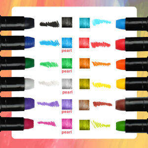 12 Colors Temporary Hair Chalk Set Washable Color One-time Dye Kid Safe Dyeing