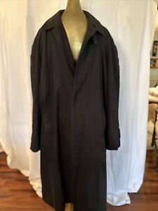 Jos A. Bank Men's Black Trench Coat w/ Removable Wool  Liner 44R