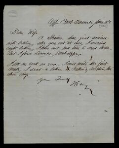 New ListingCIVIL WAR NAVY LETTER - Written On Board Gunboat Off FORT CASWELL North Carolina