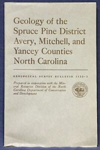 USGS SPRUCE PINE District GEOLOGY North Carolina NC Vintage 1962 With ALL MAPS!