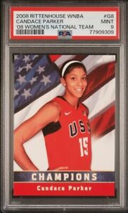 2008 Rittenhouse WNBA USA Basketball National Team Candace Parker Rookie  PSA 9