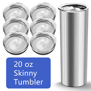 6x 20Oz Splash Resistant Skinny Replacement Lids Skinny Tumbler Lid Cup .c .m