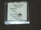 VINTAGE NOVELTY INFLATION MONEY GETTING SMALLER  1977 METAL LINCOLN PENNY COIN