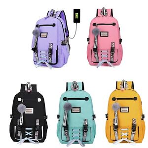 Backpack Shoulder Bag Weekender Travel Laptop Notebook School Bags w/USB Port
