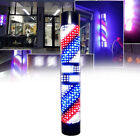 Barber Shop LED Red White Blue Stripes Pole Rotating Wall Light Hair Salon Sign
