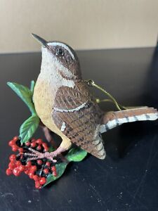 Danbury Mint hand painted songbird Christmas Ornament - Carolina Wren