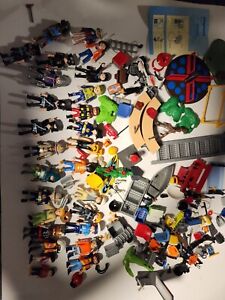 Huge 90s Lot of Playmobil People accessories, weapons, animals, vehicle,  Etc