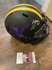 JJ McCarthy Signed Minnesota Vikings Full Size Helmet Jsa COA Michigan 2024 J.J.