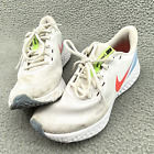 Nike Womens Revolution White Pink Blue Running Jogging Gym Shoes Sneakers SZ 8.5