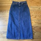 Vtg Tommy Hilfiger Jeans Denim Skirt Size 4 Small Split Blue Cottage Y2K Long