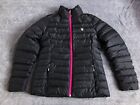 Spyder Jacket Womens Small Puffer Black Pink Down Full Zip Coat Winter Ski