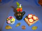Antique Porcelain, Ceramic Flower Lot, Trinket Box, Miniature Planter
