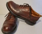 DUNHAM RUGGARDS MEN'S LACE UP BROWN LEATHER SHOES, SIZE 10.5 D