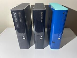 Microsoft Xbox 360 E Lot of 3 4GB Black Blue Teal Model 1538 Consoles