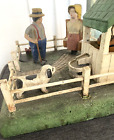Antique Carved Folk Art Farm Bank  With Wishing Well
