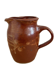 New ListingStudio Art Pottery Pitcher Vase Hand Thrown Stoneware Farmhouse 5.5” Signed