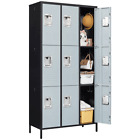 Metal Lockers with 9 Doors Steel Locker Storage Cabinet for Office School Gym