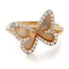 Messika 0.27Cttw Diamond Plaque Butterfly Ring 18K Rose Gold Size 52 US 6