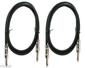 2 PACK New 1/4 quarter inch TS Instrument Cable shielded Guitar patch cord 10 ft