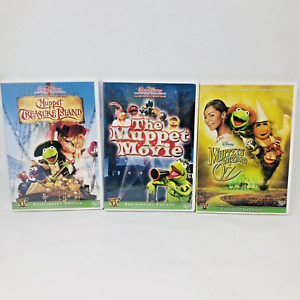 The Muppets Disney Movie Lot of 3 Wizard of Oz Treasure Island Muppet Movie READ