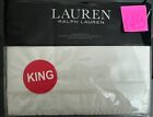 New 4 pc Lauren Ralph Lauren Spencer Border Sateen King Sheet Set Cream $89.99