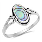 Sterling Silver Woman's Abalone Ring Simple Cute 925 Band Sizes 4-10 NEW