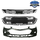 Front Bumper Upper/Lower Grille+Front Bumper Cover  For 2016-2018 Chevy Cruze (For: 2017 Chevrolet Cruze)