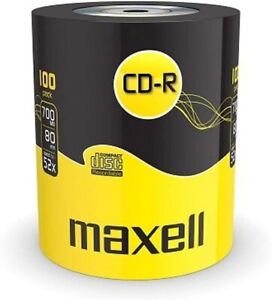 100 Maxell Blank CD-R CD discs 700MB 80m Extra Protection Shrinkwrap 624037 52x