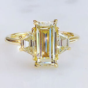 18k Yellow Gold Plated Rings Women Jewelry Pretty Cubic Zirconia Ring Size 6-10
