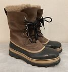 SOREL CARIBOU WATERPROOF SNOW BOOTS MENS 12 INSULATED LEATHER NM1000-281 WINTER