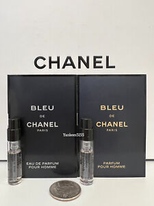 2 x Chanel Bleu de Chanel:  1 PARFUM & 1 EDP Sample Spray 1.5ml / 0.05oz each