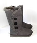 UGG Australia 3 Button Suede Boots Womens Size 9 Gray Shearling Lined NEW (other
