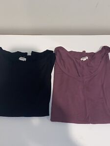 Garage “The Best” t-shirt Lot Of 2 Size Medium Black And Plum Soft Round Neck