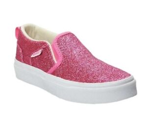 New Adorable Vans Asher Girl's Comfort Shoes Size: 6 Youth Pink Glitter