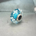 Authentic Pandora Blue Bloom Murano Glass Charm
