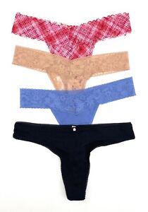 Victoria’s Secret Lace Cotton Thong Logo Panties Mixed Lot Bundle Of 4 Sz XL