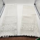 Vintage Floral Lace White Ivory Pole Rod Pocket Curtains 24