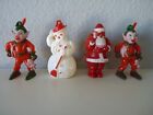 New Listing(4) Vintage Celluloid Plastic 1950's Ornaments Mischievous Elves Santa Snowman