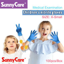 100 Blue Nitrile Exam Gloves Powder Free (Latex Vinyl) for Kids Children Glove