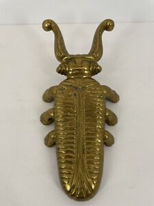 Vintage Brass Beetle Scarab Boot Jack Shoe Pull Doorstop Egypt Decor 9”