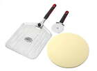Pizza Stone Set with Sharp Peel and Cutter, 3-Piece