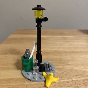 Lego City/Town/Village BLACK STREET LIGHT Minifigure  Lamp Post Fish Trash Bottl