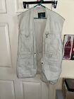 Orvis Vest Mens Large Beige Fly Fishing Outdoor Utility Pockets Full Zip Top XL